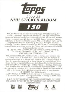 2022-23 Topps NHL Sticker Collection #150 Alexandre Texier Back