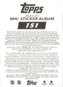 2022-23 Topps NHL Sticker Collection #151 Vladislav Gavrikov Back