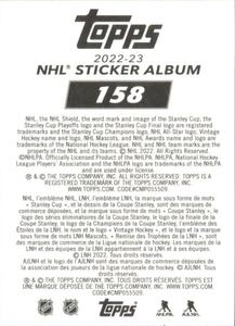 2022-23 Topps NHL Sticker Collection #158 Tyler Seguin Back