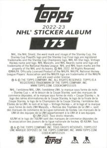 2022-23 Topps NHL Sticker Collection #173 Dylan Larkin Back
