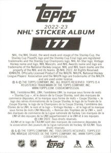 2022-23 Topps NHL Sticker Collection #177 Tyler Bertuzzi Back
