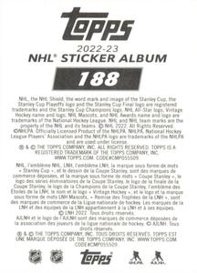 2022-23 Topps NHL Sticker Collection #188 Team Logo Back