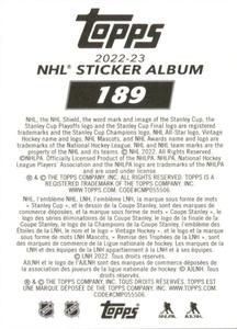 2022-23 Topps NHL Sticker Collection #189 Team Highlight Back