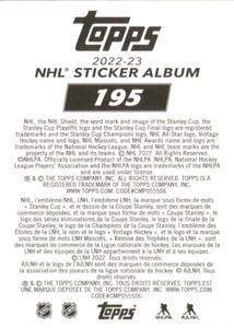 2022-23 Topps NHL Sticker Collection #195 Ryan Nugent-Hopkins Back