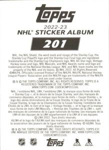 2022-23 Topps NHL Sticker Collection #201 Cody Ceci Back