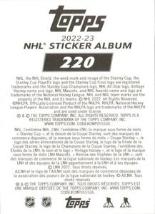2022-23 Topps NHL Sticker Collection #220 Ben Chiarot Back