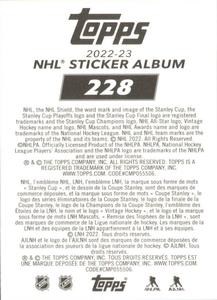 2022-23 Topps NHL Sticker Collection #228 Dustin Brown Back