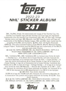 2022-23 Topps NHL Sticker Collection #241 Nordy Back