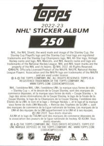 2022-23 Topps NHL Sticker Collection #250 Cam Talbot Back