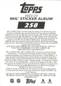 2022-23 Topps NHL Sticker Collection #258 Youppi Back