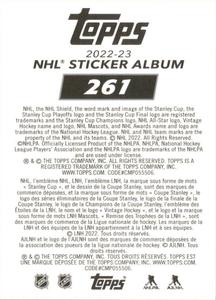 2022-23 Topps NHL Sticker Collection #261 Cole Caufield Back