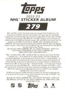 2022-23 Topps NHL Sticker Collection #279 Filip Forsberg Back