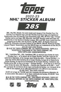 2022-23 Topps NHL Sticker Collection #285 Mikael Granlund Back