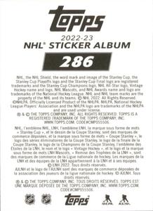2022-23 Topps NHL Sticker Collection #286 Nick Cousins Back