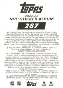 2022-23 Topps NHL Sticker Collection #287 Dante Fabbro Back