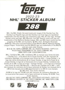 2022-23 Topps NHL Sticker Collection #288 Matt Benning Back