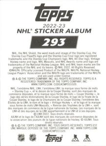 2022-23 Topps NHL Sticker Collection #293 Jack Hughes Back
