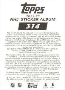 2022-23 Topps NHL Sticker Collection #314 Adam Pelech Back