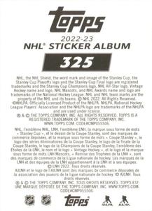 2022-23 Topps NHL Sticker Collection #325 Team Highlight Back