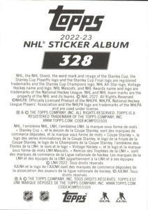 2022-23 Topps NHL Sticker Collection #328 Igor Shesterkin Back