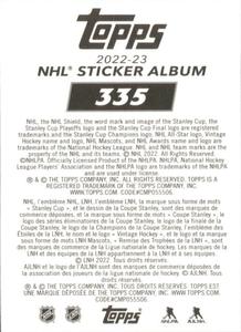 2022-23 Topps NHL Sticker Collection #335 Jacob Trouba Back