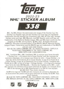 2022-23 Topps NHL Sticker Collection #338 Filip Chytil Back