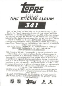 2022-23 Topps NHL Sticker Collection #341 Team Logo Back