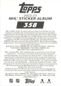 2022-23 Topps NHL Sticker Collection #358 Team Logo Back