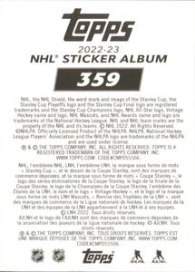 2022-23 Topps NHL Sticker Collection #359 Team Highlight Back