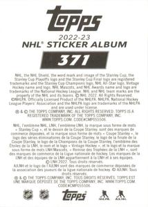 2022-23 Topps NHL Sticker Collection #371 James van Riemsdyk Back