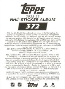 2022-23 Topps NHL Sticker Collection #372 Rasmus Ristolainen Back
