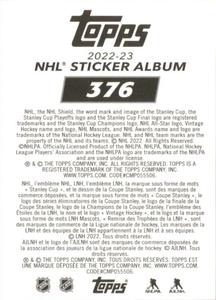 2022-23 Topps NHL Sticker Collection #376 Team Highlight Back