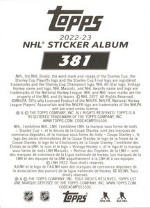 2022-23 Topps NHL Sticker Collection #381 Evgeni Malkin Back