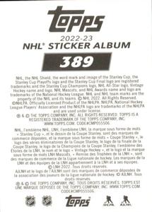 2022-23 Topps NHL Sticker Collection #389 Bryan Rust Back