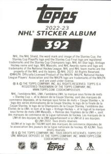 2022-23 Topps NHL Sticker Collection #392 Team Logo Back
