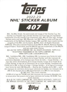 2022-23 Topps NHL Sticker Collection #407 Nicolas Meloche Back