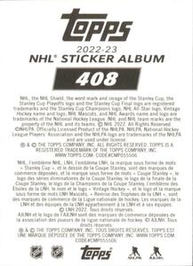 2022-23 Topps NHL Sticker Collection #408 Jonathan Dahlen Back