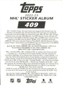 2022-23 Topps NHL Sticker Collection #409 Team Logo Back