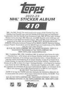 2022-23 Topps NHL Sticker Collection #410 Team Highlight Back