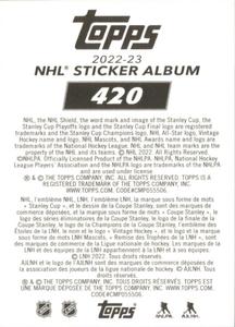 2022-23 Topps NHL Sticker Collection #420 Daniel Sprong Back