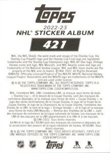 2022-23 Topps NHL Sticker Collection #421 Adam Larsson Back