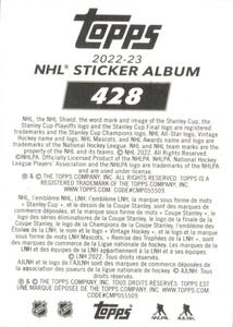 2022-23 Topps NHL Sticker Collection #428 Louie Back