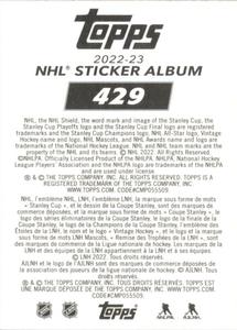 2022-23 Topps NHL Sticker Collection #429 Vladimir Tarasenko Back