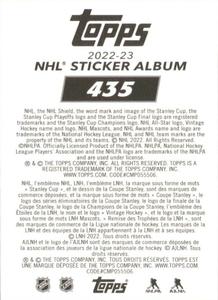 2022-23 Topps NHL Sticker Collection #435 Brandon Saad Back