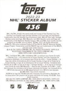 2022-23 Topps NHL Sticker Collection #436 Brayden Schenn Back