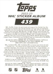 2022-23 Topps NHL Sticker Collection #439 Torey Krug Back