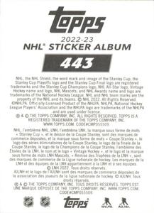 2022-23 Topps NHL Sticker Collection #443 Team Logo Back