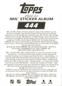 2022-23 Topps NHL Sticker Collection #444 Team Highlight Back