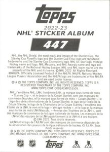 2022-23 Topps NHL Sticker Collection #447 Nikita Kucherov Back