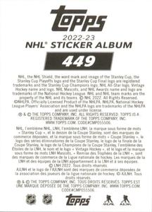 2022-23 Topps NHL Sticker Collection #449 Nikita Kucherov Back